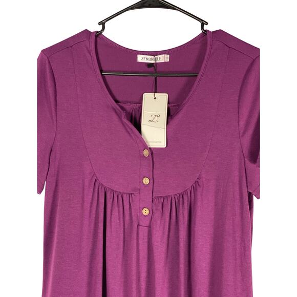 Purple Womens V-neck Blouse Size Small - Picture 2 of 6